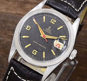 Vintage TUDOR Oyster Date Hand-winding Ref.7919 Original Black Red Dial 1950's