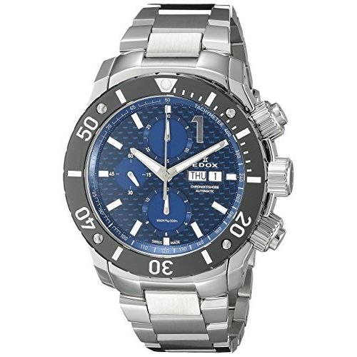 Edox Men's 01114 3M BUIN Chronoffshore Analog Display Swiss Automatic Silver Wat