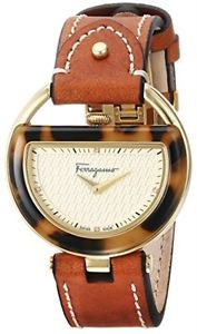 Salvatore Ferragamo Women's FG5020014 Buckle Diamond Accented Brown Watch