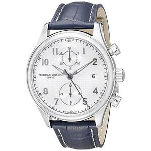 FREDERIQUE CONSTANT MEN'S 42MM BLUE LEATHER BAND AUTOMATIC WATCH FC-393RM5B6