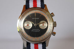 Wittnauer Stainless Steel Case  Chronograph 8023 241T Wristwatch c. 1960's