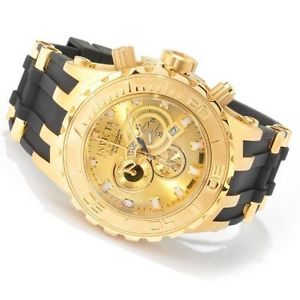 Invicta Mens Reserve Subaqua Specialty Swiss Made Chronograph 18k Gold Plated Wa