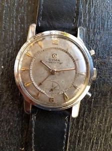 Very rare, CYMA alarm watch, Time-o-vox. STAINLESS STEEL.