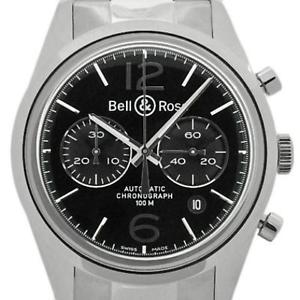 Pre-Owned BELL & ROSS Vintage Officer BR126-94 Automatic Black Men's Watch, LL