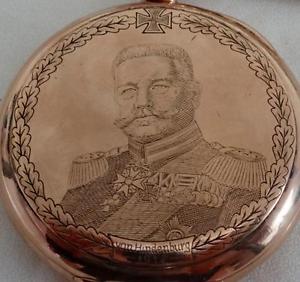 German WWI  Union Horlogere,Glashutte award watch&chain for General Hindenburg