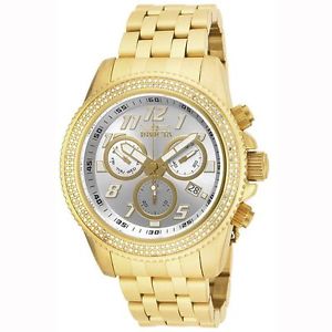 Invicta Pro Diver Chronograph Silver Dial Gold-plated Mens Watch 16262