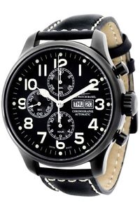 Zeno-Watch Herrenuhr - OS Pilot Chrono Day Date black - 8557TVDD-bk-a1