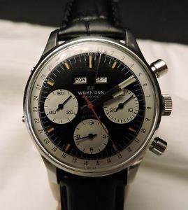 Vintage Wakmann Triple Date Three Register Chronograph WATCH Minty SERVICED