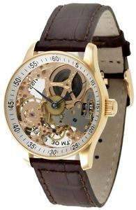 Zeno-Watch Herrenuhr - X-Large Retro Skeleton Retro gold plated - P558-6S-Pgr-f2