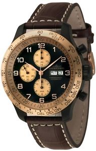 Zeno-Watch Herrenuhr - OS Tachymeter Retro Chrono DD Tachymeter - 8557TVDDT-BRG-
