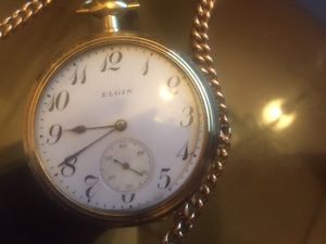 Elgin Pocket Watch 1911 - 14kt Gold w/Chain