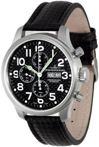 Zeno-Watch Herrenuhr - Oversized Pilot Carbon Chrono Day-Date - 8557TVDD-s1