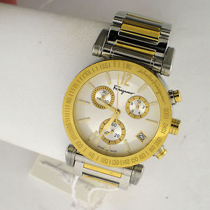 Salvatore Ferragamo Men's FP1840014 Swiss Quartz Two Tone Luxury Watch Chrono WR