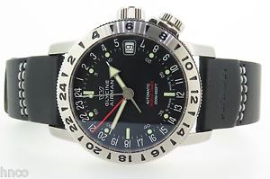 .GLYCINE AIRMAN AUTOMATIC 200M WORLD TIMER 45MM WRISTWATCH REF 3865 BOX & PAPERS
