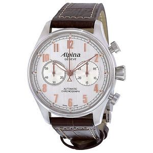 Alpina Startimer Classics Chronograph Silver Dial Leather Men's AL-860SCR4S6