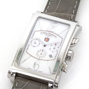 Pre-Owned CUERVO Y SOBRINOS SS/Leather White Dial Men's Automatic Watch A1014,MR