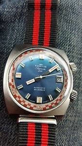 VINTAGE FORTIS AUTOMATIC WATCH SHIPMAN 200 RALLY BEZEL BLUE DIAL