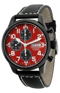 Zeno-Watch Herrenuhr - NC Pilot Chrono red&black - 9557TVDD-bk-b71