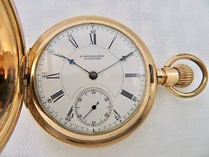 Rare 1868-1883 E. HOWARD BOSTON 14K GOLD Series IV (4) "N" Pocket Watch