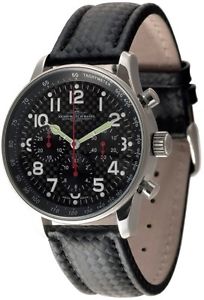 Zeno-Watch Herrenuhr - X-Large Pilot Carbon Chrono 2020 - P559TH-3-s1