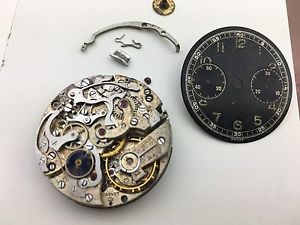 VTG Military Chronograph Mono-Rattrapante movement Valjoux 84 Black dial  parts.