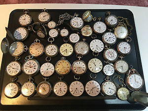 XXL Konvolut 40x Antique Silver Taschenuhr Werke Sammlungauflösung Nachlaß
