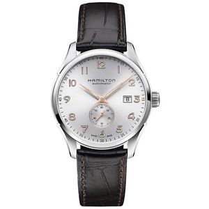 HAMILTON Mod.  JAZZMASTER MAESTRO SMALL SECOND SS SILVER DIAL BROWN LEATHER STRA