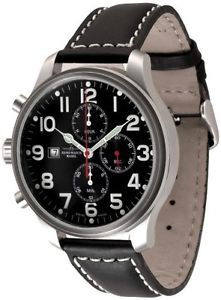 Zeno-Watch Herrenuhr - Oversized Pilot Chrono Lefthander - 8557TVD-Left-a1