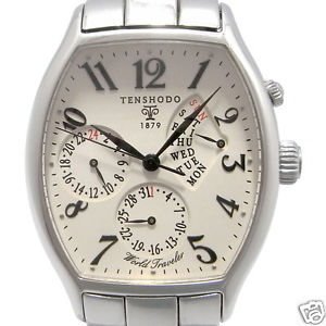 Auth TENSHODO World Traveler 300 Limited T377-5000 PP Automatic Men's watch