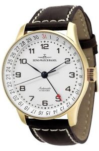 Zeno-Watch Herrenuhr - X-Large Retro Pointerdate gold plated - P554Z-Pgr-f2