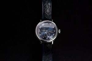 Eberhard & Co. 8 Jours Wristwatch 21017 RARE Blue Face