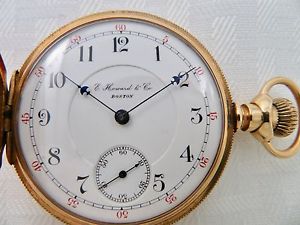Rare 1893 E. HOWARD BOSTON 14K GOLD Series VII (7) "N" Pocket Watch Split Plate