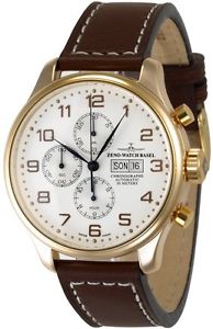 Zeno-Watch Herrenuhr - OS Retro Chronograph Day-Date 18ct red gold - 8557TVDD-RG