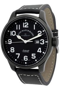 Zeno-Watch Herrenuhr - Oversized Pilot black - 8554-bk-a1
