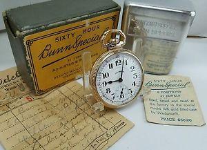 fantastic 16s illinois 21j 60 hour bunn special pocket watch