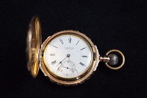 E Howard and Co 14k solid gold pocket watch - c. 1886 65g gold