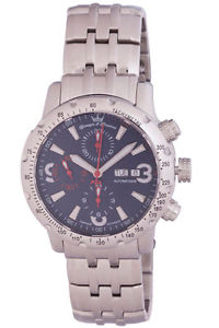 Yonger & Bresson Men's YBH 9197C-12 M Automatic Dual Time Stainless Steel Watch