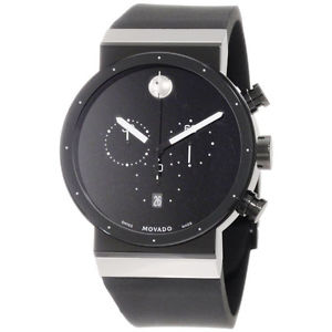 Movado SAPPHIRE SYNERGY Men's 42mm Chronograph Black Rubber Quartz Watch 606501