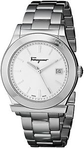 Ferragamo Men's FF3960014 1898 Silver Dial Stainless Steel Date Wristwatch