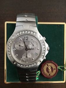 Movado Sports Edition Chronograph Stainless Steel Diamonds Watch 84 C5 1892
