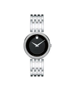 Movado Esperanza Stainless Steel w Diamond Bezel Women`s Watch 0607052 EEDX
