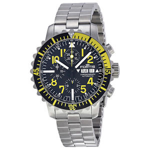 Fortis Marinemaster Black Dial Stainless Steel Mens Watch 6712414M