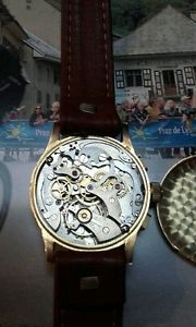 chronographe en or 18ct LANDERON  vintage chrono 1940 état neuf