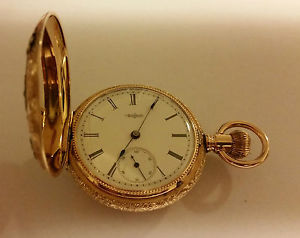 ELGIN 14K GOLD Multi-Color Antique Sexy Pocket Watch Mint Condition Working