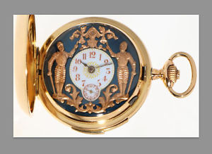 A RARE 140 GRAMS HEAVY 18K GOLD REPEATER WITH 2 JACQUEMARTS REPETITION AUTOMATES