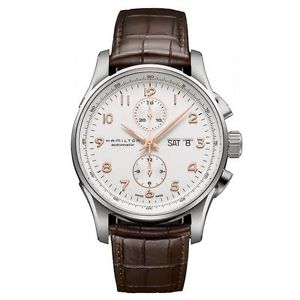 Hamilton H32766513 Men's White Dial Brown Strap Automatic Watch