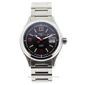 BALL Watch Co Fireman Automatic NM2088C Black Red Dial Nr Mint + Papers 2015