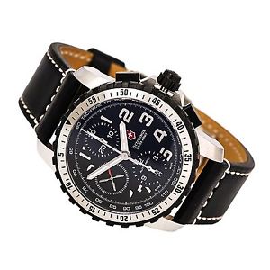Victorinox Swiss Army Men's 241195 Chrono Mechanical Black Leather Watch