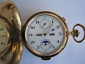 TRIPLE CALENDER QUARTER REPEATER CHRONO  18 CT POCKET WATCH