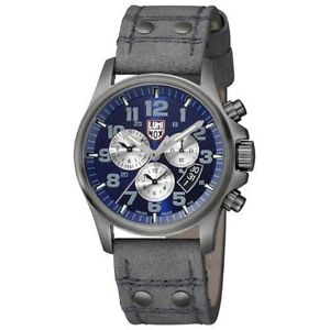 Luminox 1843 Mens Blue Dial Quartz Watch with Leather Strap